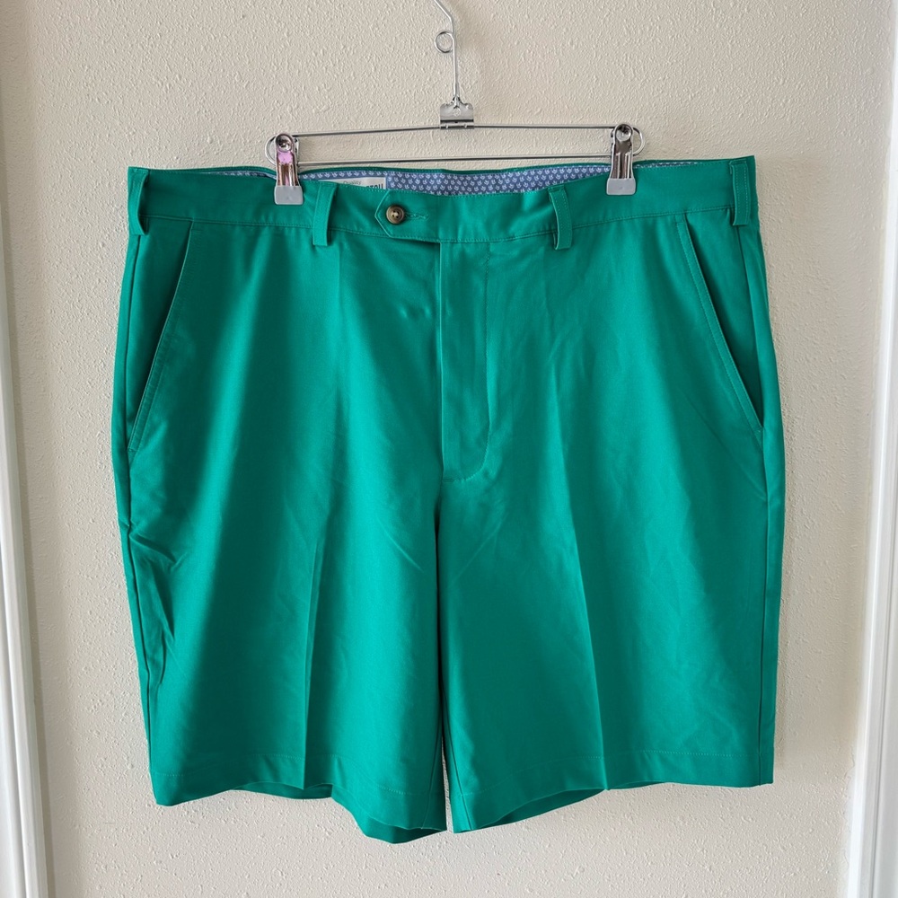 Donald Ross Men's Shorts Sz 38 Green Thistle Stretch Performance Golf Walker
